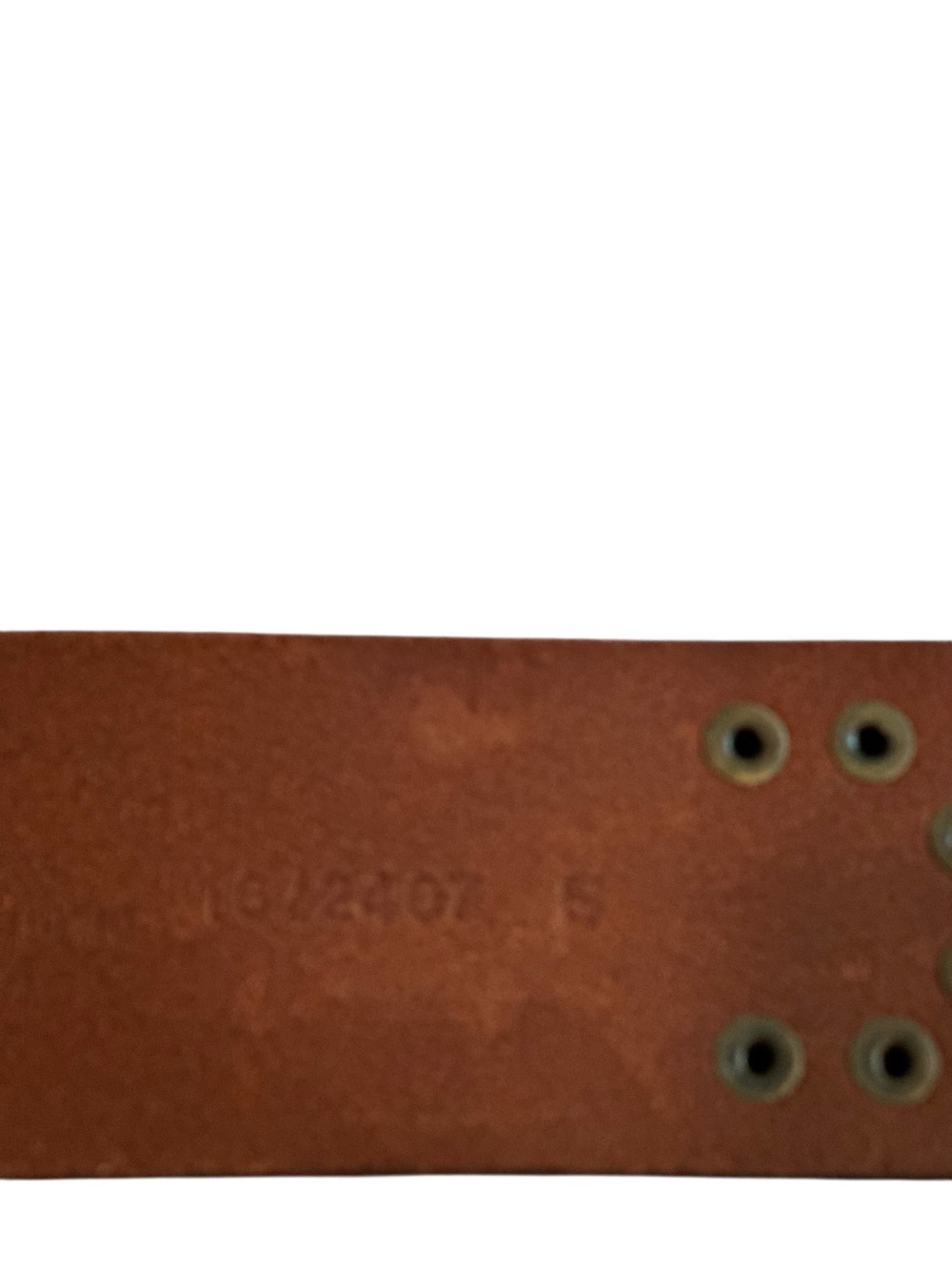 Wide Brown Leather Studded Waist Belt with Brass Buckle - Picture 7 of 14